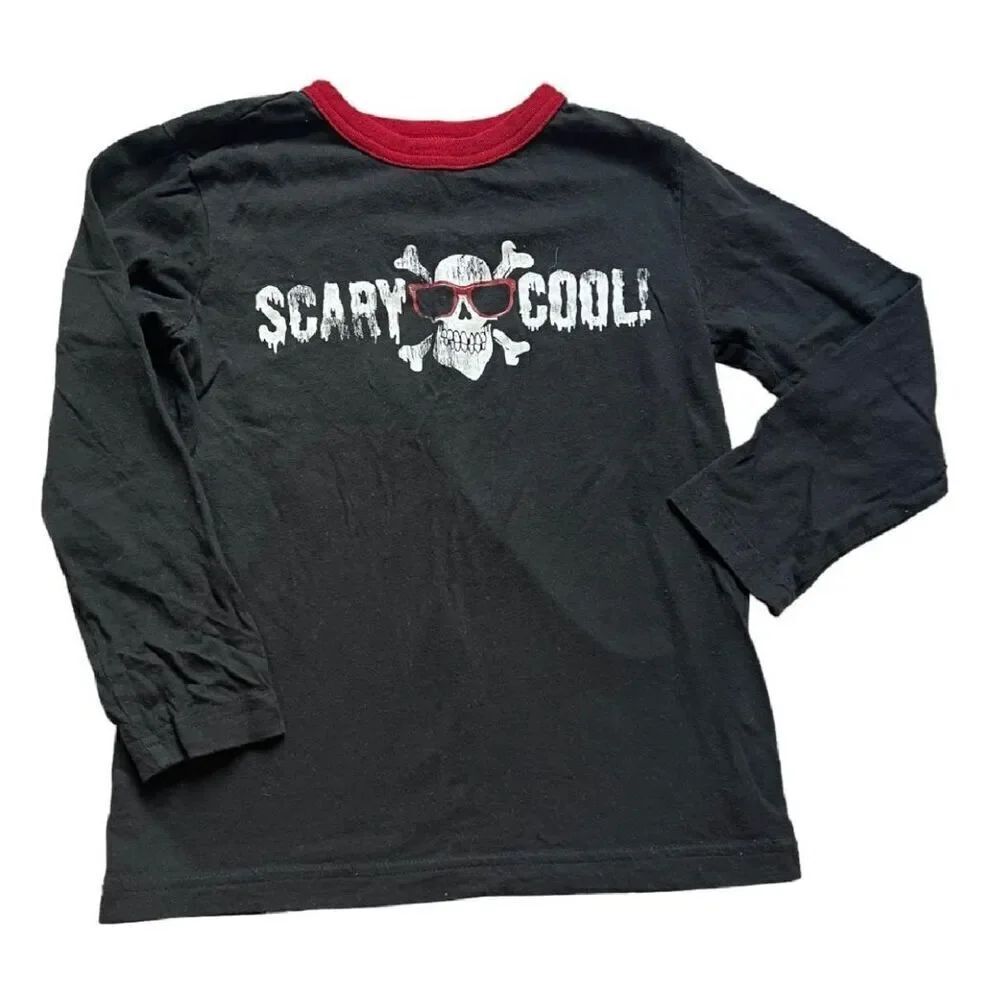 Youth Boys The Childrens Place Scary Cool Skeleton Halloween Graphic Tee - Sz S